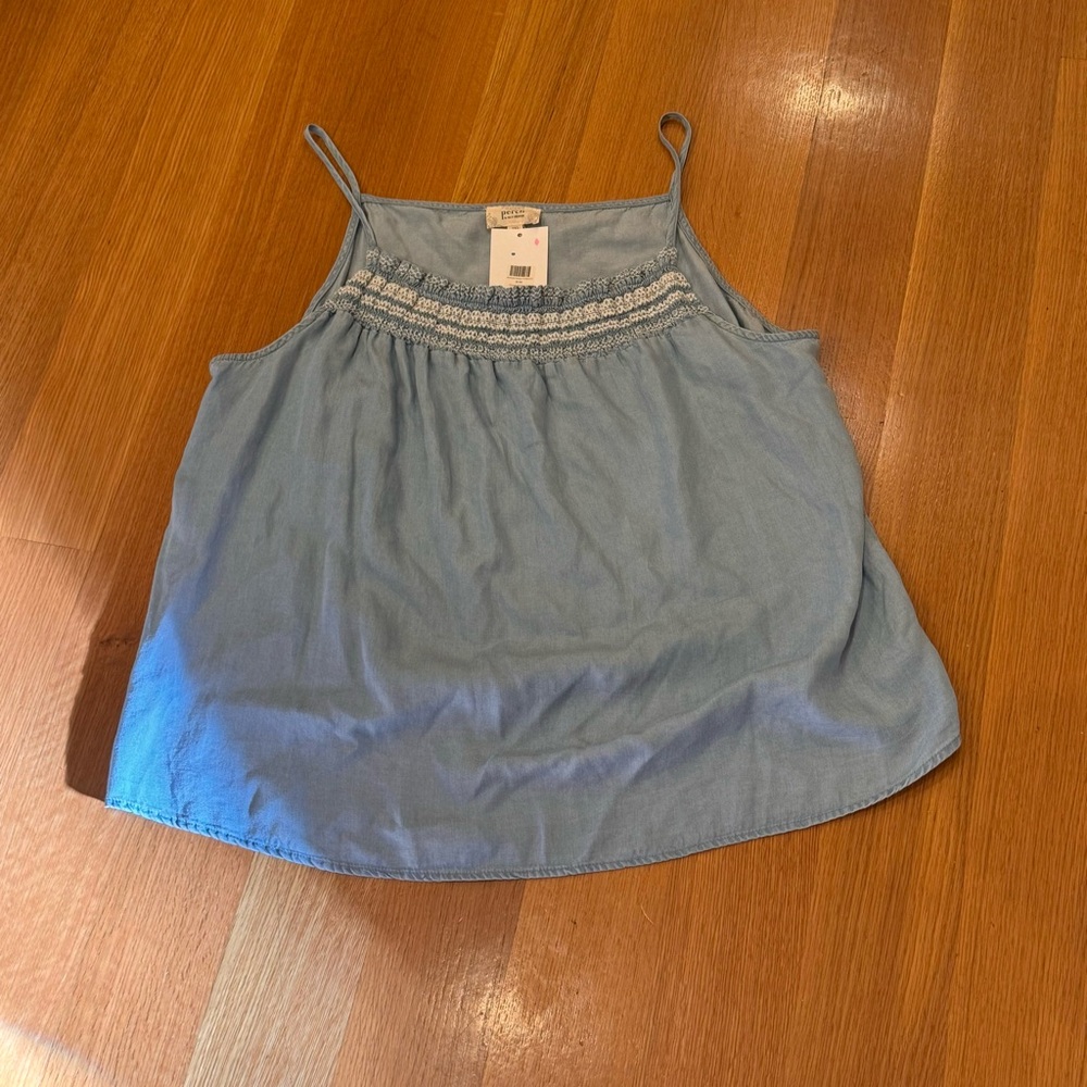 PERCH by BLU PEPPER Women’s blue tank top blouse Size 2XL New With Tags Coquette